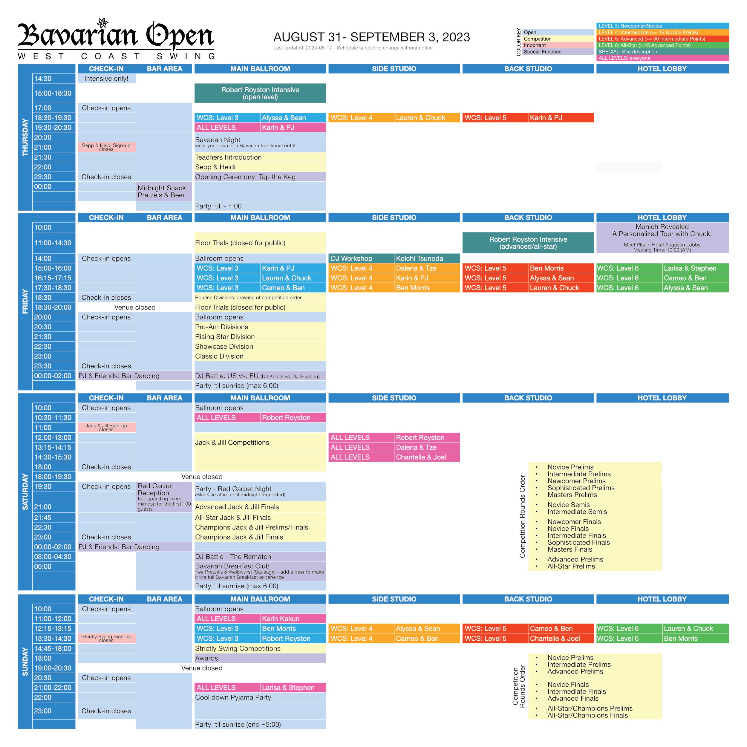 Bavarian Open 2023 Schedule
